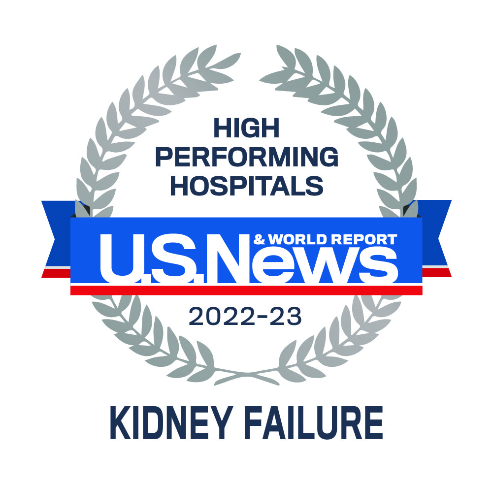 US News high performing kidney disease emblem