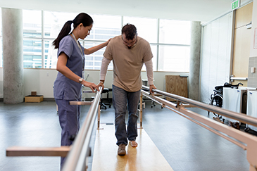 man in physical therapy