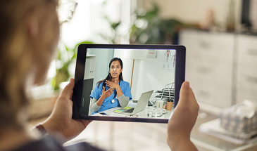 patient doing zoom with doctor
